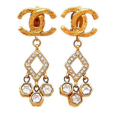 where can i buy chanel logo earrings online|second hand Chanel earrings.